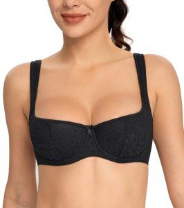 Lemorosy Women's Push-Up Balconette Bra - Black