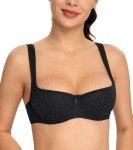 Lemorosy Women's Push-Up Balconette Bra - Black