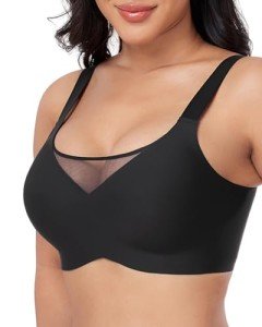 Gailife Women's Wireless V-Neck Push-Up Bra - Black