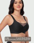 Gailife Women's Wireless V-Neck Push-Up Bra - Black