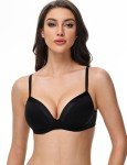 Deyllo Women's Push-Up Deep V Underwire Bra
