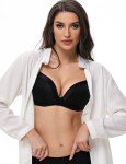 Deyllo Women's Push-Up Deep V Underwire Bra