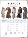 BLENCOT Womens Wrap Floral Dress Casual Vintage Square Neck Ruffle Hem Split A-line Beach Dresses White L