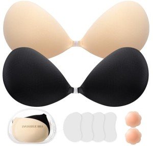 Sticky Bra Push Up: Strapless & Breathable 2 Pairs