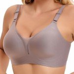 OXYIBRAS Wireless Mesh Seamless Comfort Bra Grey XXL