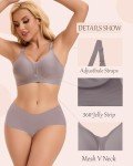 OXYIBRAS Wireless Mesh Seamless Comfort Bra Grey XXL