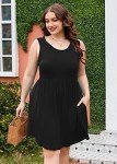 Plus Size Black Summer Dress with Pockets