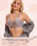 OXYIBRAS Wireless Mesh Seamless Comfort Bra Grey XXL