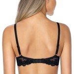 WingsLove Floral Lace Push Up Bra - Black