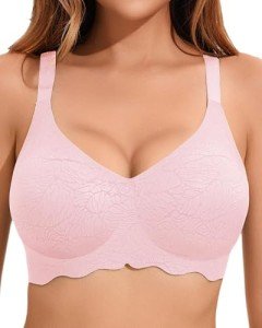 OXYIBRAS Wireless Wavy Push Up Bra - Pink