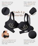Plus Size Lightly Padded Balconette Bra - Black