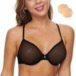 WingsLove Sheer Lace Push-Up Bra for Women