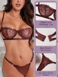 Lace Mesh Bra and Panty Set for Women