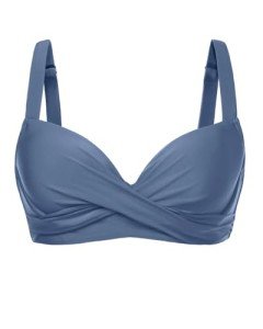 Grey Blue Push-Up Underwire Bikini Top - X-Large