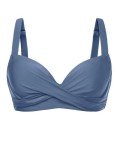 Grey Blue Push-Up Underwire Bikini Top - X-Large