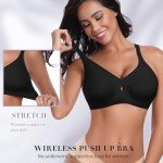 Ganado Women's Wireless Seamless Push-Up Bra - Black