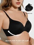 Deyllo Women's Push Up Racerback Bra - Black