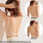 Backless Push-Up Bra with Clear Straps - Beige