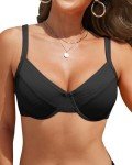 Push-Up Underwire Bikini Top for Women - Black