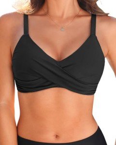 Women's Push Up Underwire Bikini Top - Black