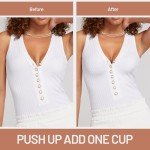 WingsLove Women's Plunge Push Up Bra, Black 36DD