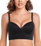 DotVol Plus Size Wireless Push Up Plunge Bra