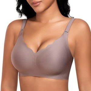 Wireless Push-Up Bra with Adjustable Pads - Grey