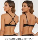 Women's Floral Lace Underwire Push-Up Bra - Black