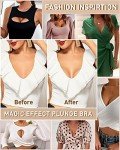 DotVol Plus Size Wireless Push Up Plunge Bra