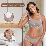 OEAK Women's Wireless Push-Up Bra in Grey