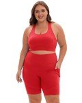 Plus Size Sports Bra for Full Support - Red