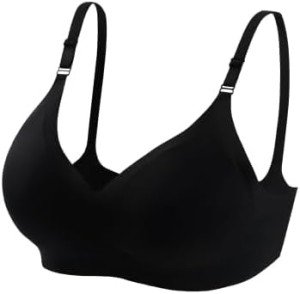 Greoay Women's Seamless Wire-Free Push Up Bra Black
