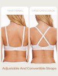 WingsLove Women's Lightly Padded Plunge Bra - Coconut White