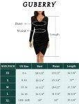 GUBERRY Womens Winter Wrap Velvet Ruched Bodycon Guest Wedding Dresses for Women Long Sleeve(Large,Wine)