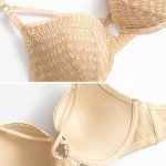 Deyllo Women’s Lace Push-Up Deep V Bra
