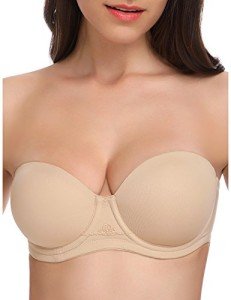 WingsLove Wireless Strapless Padded Bra, Light Nude