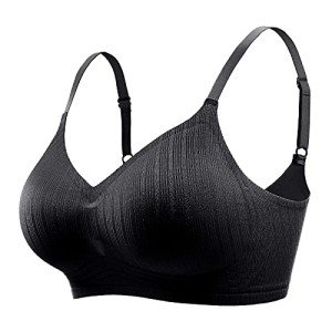 TUOZONE Wireless Push Up Bra for Women - Black