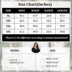 SCOMCHIC Women Wrap V Neck Dresses for Wedding Guest Casual A Line Long Sleeve Mini Dress Black 2XL