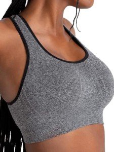 Seamless Wireless Sports Bra for Women, Gray