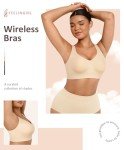 FeelinGirl Women's Wireless Full Coverage Bralette - Light Beige