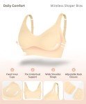 FeelinGirl Women's Wireless Full Coverage Bralette - Light Beige