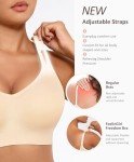 FeelinGirl Women's Wireless Full Coverage Bralette - Light Beige