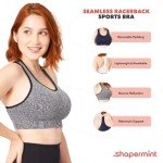 Seamless Wireless Sports Bra for Women, Gray