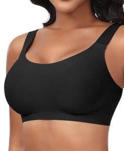 Ganado Wireless Full Coverage Seamless Padded Bra - Black