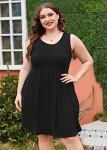 Plus Size Black Summer Dress with Pockets