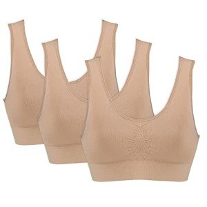 Genie Bra Women's Wireless Seamless 3-Pack, X-Large