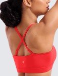 Adjustable Spaghetti Strap Padded Sports Bra - Deep Red