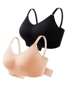 HOFISH 2-Pack Wireless Full Coverage Seamless Bras