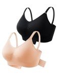 HOFISH 2-Pack Wireless Full Coverage Seamless Bras