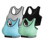 DEVECCO Women's Wireless Padded Sports Bra Multipack